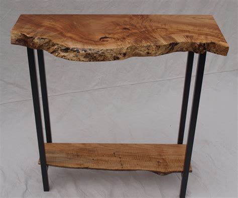 Live edge walnut entry table with turquoise inlay on singer base. Buy Hand Crafted Live Edge Maple Console Table, made to order from WITNESS TREE STUDIOS ...