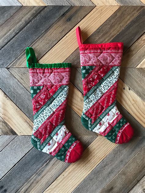 Vintage Fabric Christmas Stockings