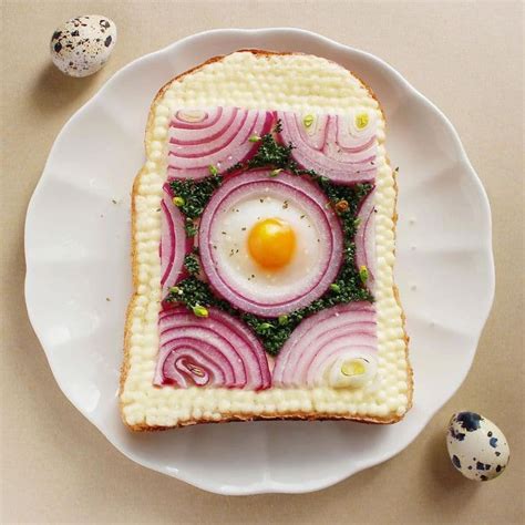 朝食のパンに食材を使って絵を描くトーストアート Manami Sasaki Jiuni Q