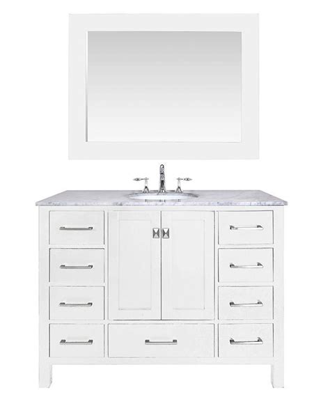 Stufurhome 48 Inch Malibu Pure White Single Sink Bathroom Vanity With