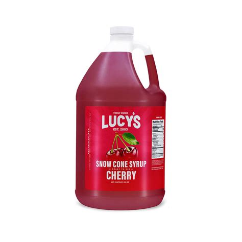 Cherry Snow Cone Syrup 1 Gallon Lucys Inc
