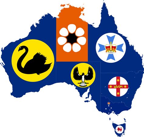 flag map of states and territories of australia beocontrol logistic