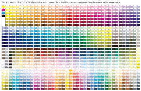 Pantone Color Chart All Colors