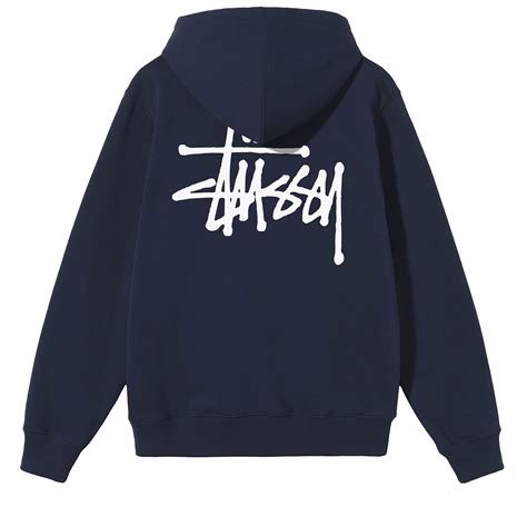 Stussy Basic Stüssy Zip Hooded Sweatshirt Navy 1974762 Nvy Consortium