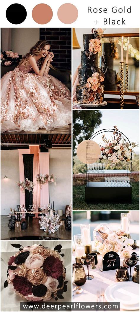 ️🖤 20 Rose Gold And Black Wedding Theme And Color Ideas 2024