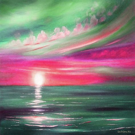 Here It Goes Square Sunset Painting Painting By Gina De Gorna