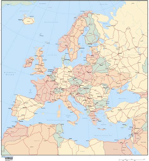 Europe Wall Map By Map Resources Mapsales