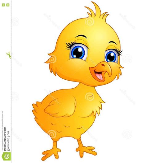 Vector illustration in flat style. Cute Baby Chicken Cartoon Illustration