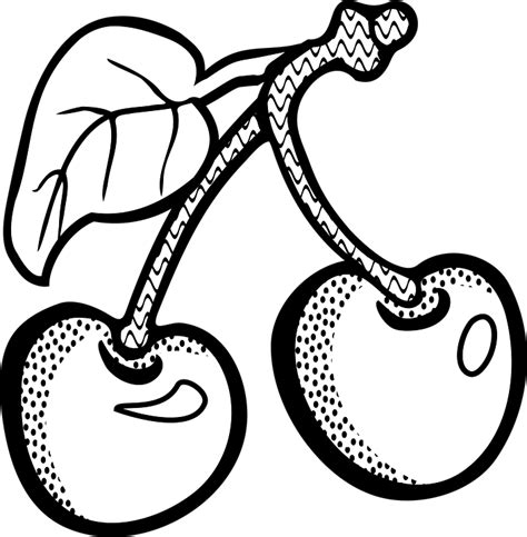 Kertas robek, ilustrasi hitam dan putih, sudut, putih png. Ccc Fruits Cherries Cherry · Free vector graphic on Pixabay