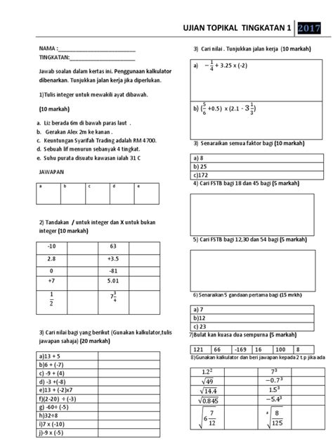Usj komsas merupakan buku rujukan komprehensif yang disediakan untuk murid murid di tingkatan 1 buku ini menyediakan nota dalam bentuk jadual dan ringkasan yan. latihan topikal -matematik tingkatan 1