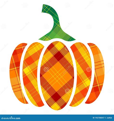 Plaid Pumpkin In Applique Or Patchwork Style Plaid Pumpkin For