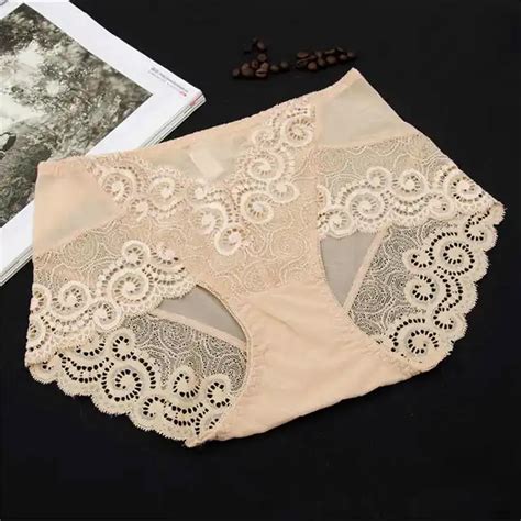 womens sexy lace panties 95 cotton 5 spandex mid rise underwear plus size lady knickers briefs