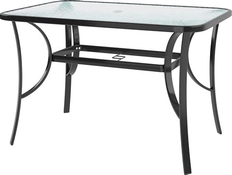 Soges 47in Rectangular Tempered Glass Outdoor Patio Table Bistro Table Coffee Table Outdoor