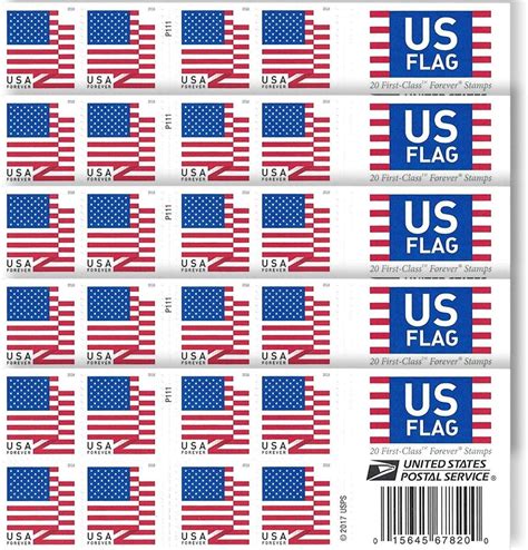 Usps Forever Stamps Postage 2019 Of Us Flag Booklet 20 For Etsy
