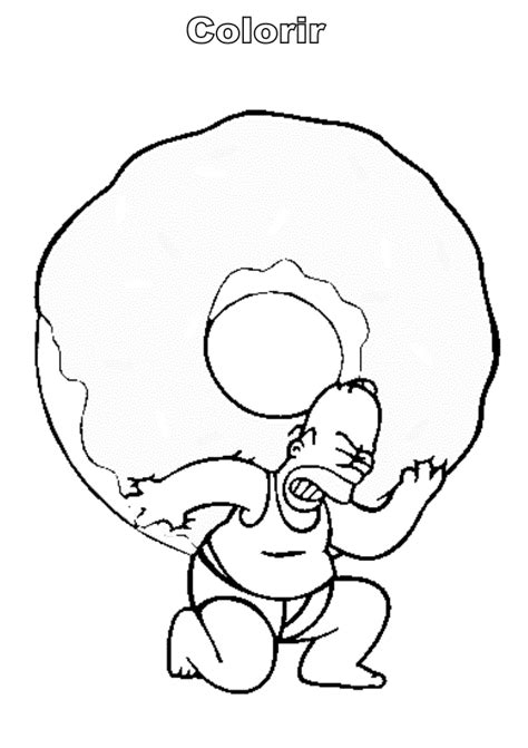 Online episode guide, the simpsons episode 103 homer's odyssey episode title: Colorir desenho de Homer Simpsons segurando um biscoito ...