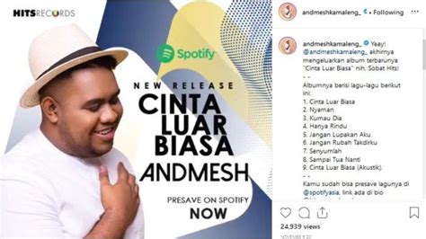 Kumpulan Lagu Andmesh Kamaleng Dari Album Cinta Luar Biasa Lengkap Beserta Lirik Tribunnews Com