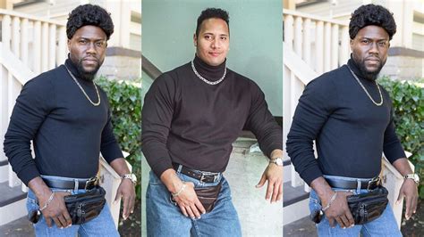 Kevin Hart Dresses Up As Dwayne The Rock Johnson For Halloween Photo