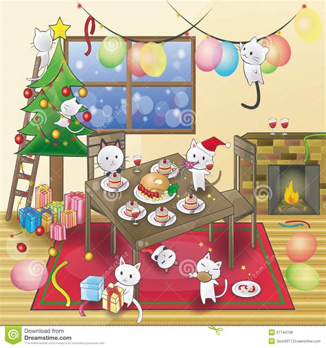 Cat Christmas Party! Royalty Free Stock Image - Image ...