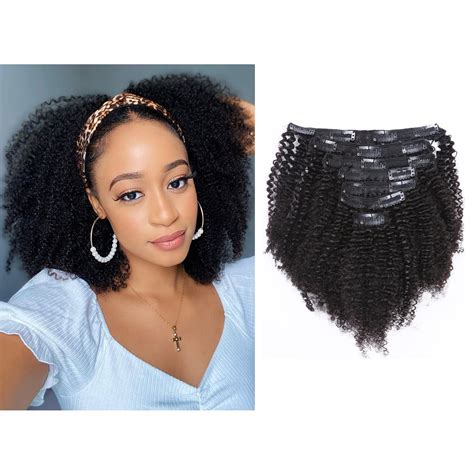 Buy Afro Kinky Curly Clip In Human Remy Hair Extensions Brazilian Curly