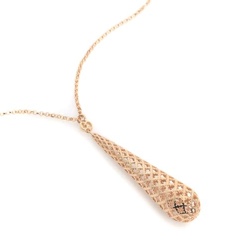 Gucci Diamantissima 18k Rose Gold Pendant Necklace Luxury Jewelry