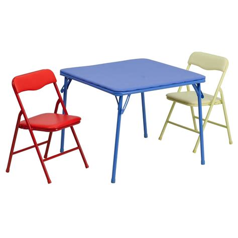 Lightweight and portable, it allows you to set up your work space quickly and can be folded back when not in use for easy storage, saving valuable. Flash Furniture JB-10-CARD-GG Kids Colorful Folding Table ...
