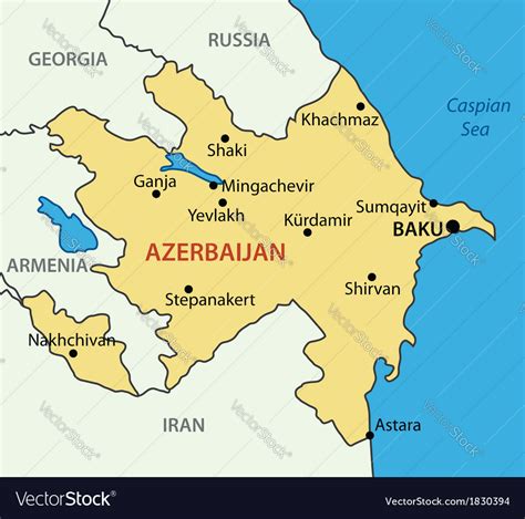 Republic Azerbaijan Map Royalty Free Vector Image