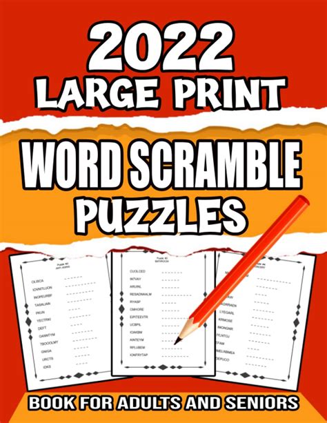 Buy 2022 Large Print Word Scramble Puzzles Book For Adults And Seniors