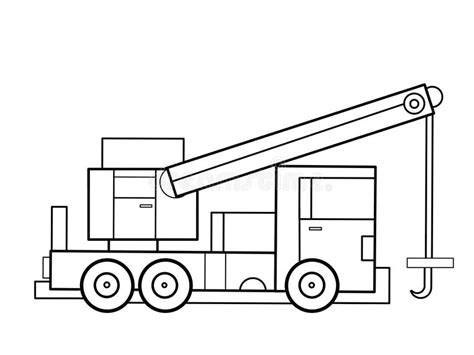 Learn colors with car carrier truck coloring pages for kids fun. Crane Truck Kids Educational Coloring Pages Stock ...