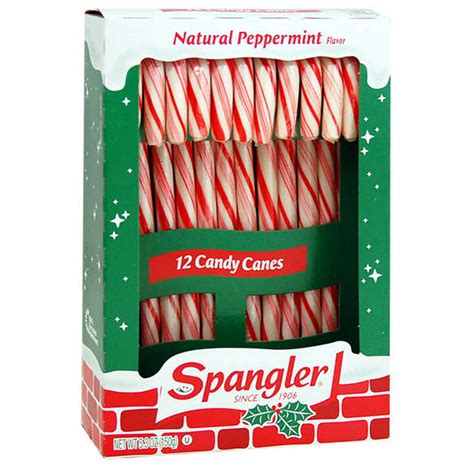 Spangler Natural Peppermint Flavor Candy Canes 53 Oz 12 Count