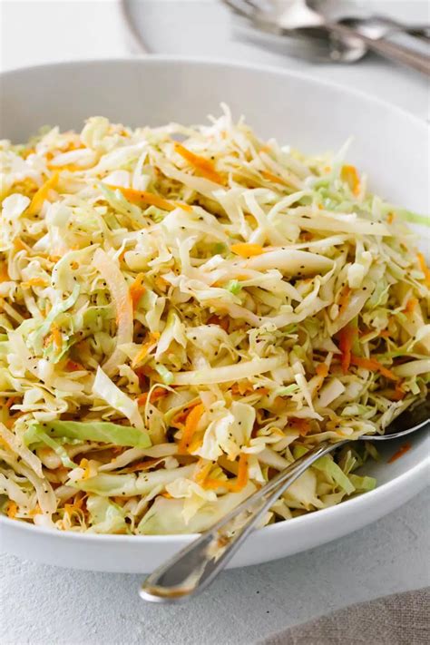 Vinegar coleslaw is an easy bbq side dish recipe using a no mayo coleslaw dressing including vinegar, oil and salt and pepper. Vinegar Coleslaw is an excellent no mayo coleslaw recipe ...
