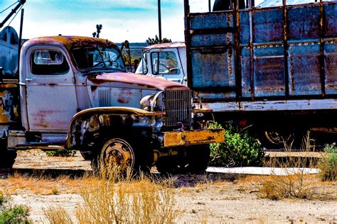 Old Blue Junkyard Truck Has Been Tweaked In Photoshop Cc Fun With
