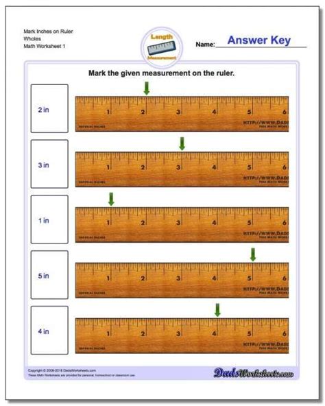 Reading Inches Ruler Worksheet