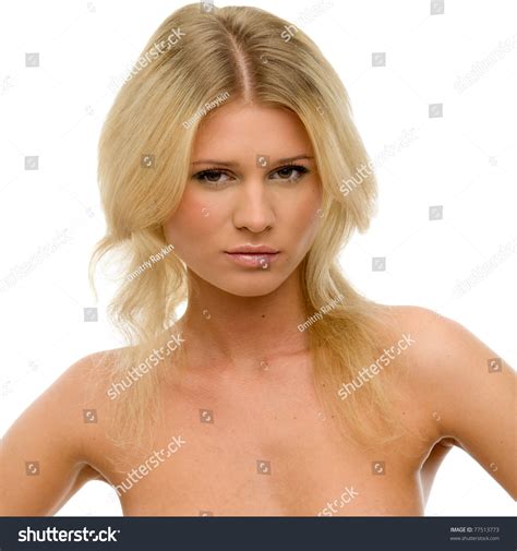 Portrait Beautiful Blonde Naked Breast Stock Photo Shutterstock