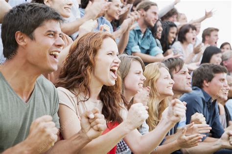 Fans Cheering In Crowd Stock Image F0135426 Science Photo Library