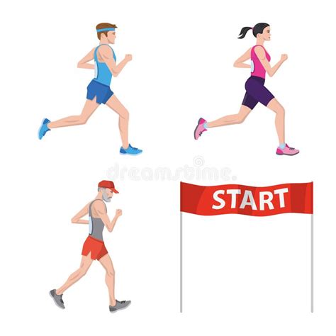 Vector Illustration Of Step And Sprint Sign Set Of Step And Sprinter