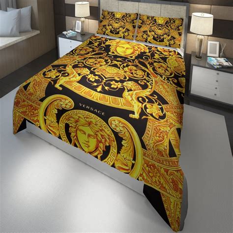 Versace Barocco Logo Golden Custom 3d Customized Bedding Sets Duvet