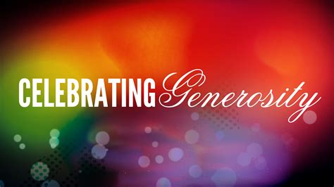 Celebrating Generosity | Reston Bible Church