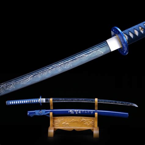 Blue Katana Handmade Blue Blade High Carbon Steel Real Japanese