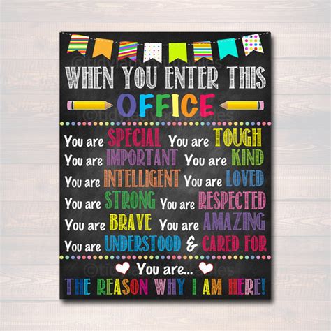 When You Enter This Office School Counselor Poster Tidylady Printables