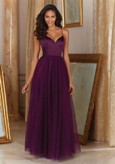 Satin And Tulle Bridesmaid Dress Style 153 Morilee