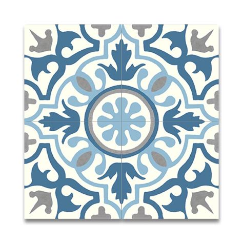 Handmade Baha In Blue And Grey Tile Pack Of 12 Morocco Mosaic