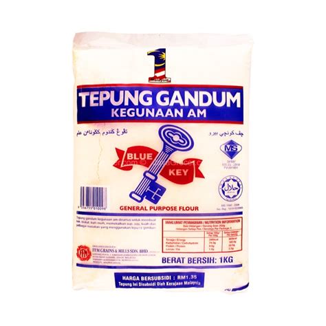 Tepung gandum utuh whole wheat flour (wwf) bogasari naturich 5kg. Tepung gandum blue key 1kg x 10 | Shopee Malaysia