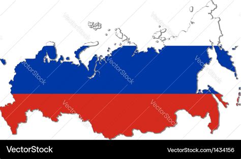 Map Of Russia With National Flag Royalty Free Vector Image