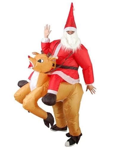 Santa Riding Reindeer Inflatable Costume Xu1150 Echristmas The