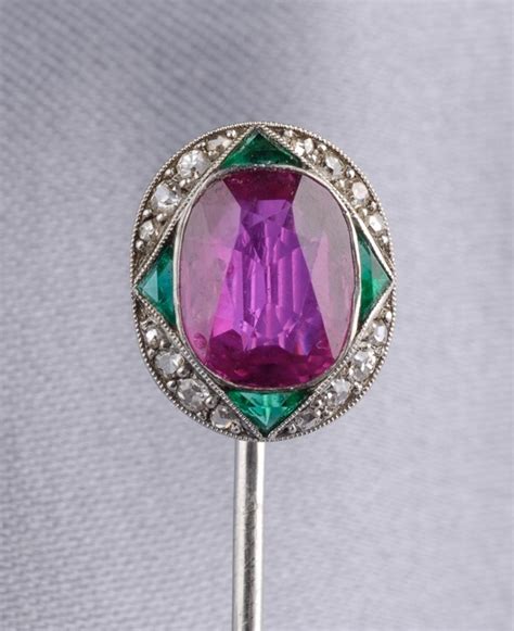 ruby emerald and diamond stickpin ghiso france bijoux art deco art deco earrings art deco