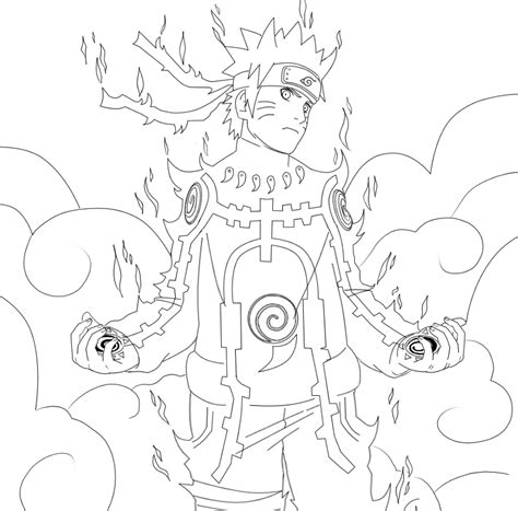 Naruto Sages Mode Nine Tails Free Coloring Pages