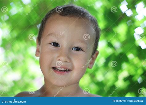 Retrato De Um Rapaz Pequeno Feliz Imagem De Stock Imagem De Mola