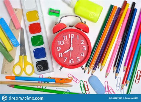 School Supplies And Stationery Preparation For School Year Stock Image
