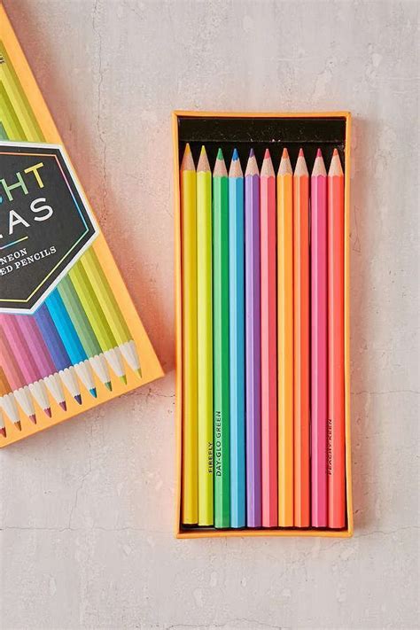 Set Of 10 Stylish Neon Colored Pencils That Are Perfect For Coloring