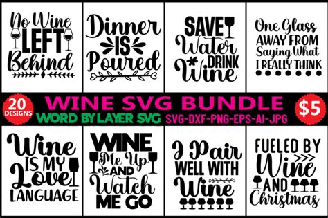 Wine Bundle Svg Svg Vector T Shirt Design Wine Svg Wine Lovers Wine Decal Wine Sayings Wine